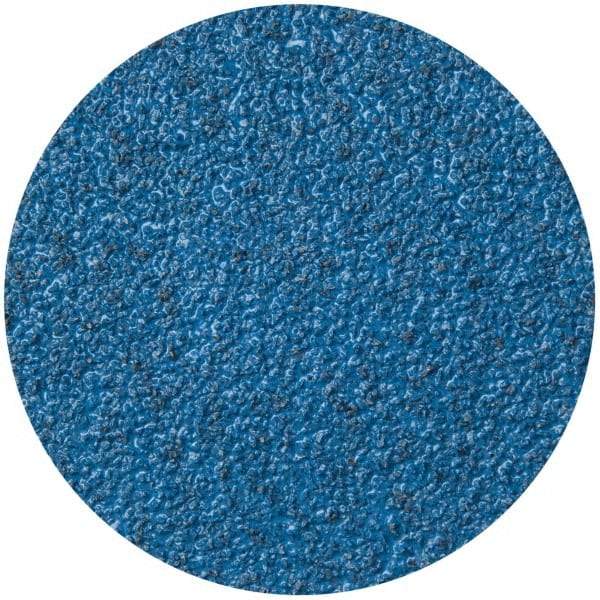 Merit Abrasives - 3" Disc Diam, 36 Grit, Zirconia Alumina Quick Change Disc - Type R Attaching System, Coated, Blue, Very Coarse Grade, 20,000 RPM - USA Tool & Supply