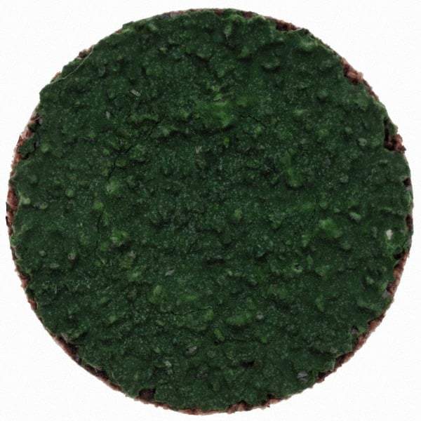 Merit Abrasives - 1" Disc Diam, 40 Grit, Zirconia Alumina Quick Change Disc - Type S Attaching System, Coated, Green, Coarse Grade, 40,000 RPM, R801 Series - USA Tool & Supply