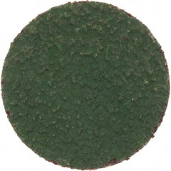 Merit Abrasives - 1" Disc Diam, 50 Grit, Zirconia Alumina Quick Change Disc - Type R Attaching System, Coated, Green, Coarse Grade, 40,000 RPM, R801 Series - USA Tool & Supply