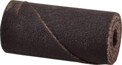 Merit Abrasives - 3/4" Max Roll Diam x 1-1/2" OAL, 120 Grit Aluminum Oxide Straight Cartridge Roll - 1/4" Pilot Hole Diam, Fine Grade - USA Tool & Supply