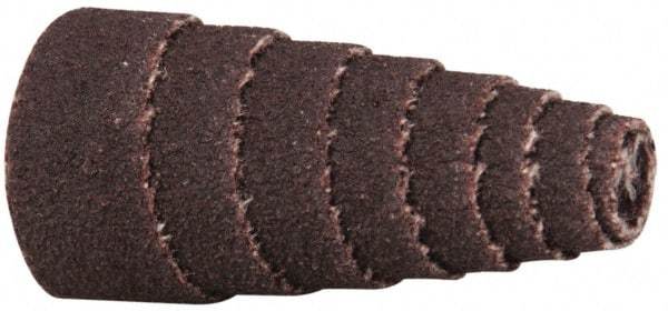 Merit Abrasives - 1-1/2" Long x 3/8" Diam, Aluminum Oxide, Full Taper Cartridge Roll - 60 Grit, 1/8" Pilot Hole Diam, Medium Grade - USA Tool & Supply