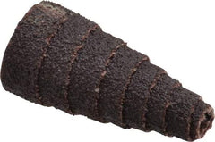 Merit Abrasives - 1-1/2" Long x 3/4" Diam, Aluminum Oxide, Full Taper Cartridge Roll - 60 Grit, 3/16" Pilot Hole Diam, Medium Grade - USA Tool & Supply