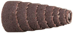Merit Abrasives - 1-1/2" Long x 3/4" Diam, Aluminum Oxide, Full Taper Cartridge Roll - 80 Grit, 3/16" Pilot Hole Diam, Medium Grade - USA Tool & Supply