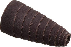 Merit Abrasives - 1-1/2" Long x 3/4" Diam, Aluminum Oxide, Full Taper Cartridge Roll - 120 Grit, 3/16" Pilot Hole Diam, Fine Grade - USA Tool & Supply