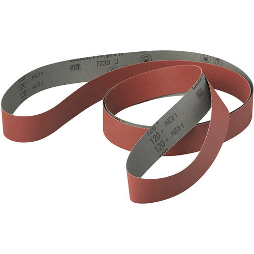 3M Cubitron ll Cloth Belt 723D 100+ J-weight 2″ × 90″ Film-lok Full-flex - Exact Industrial Supply