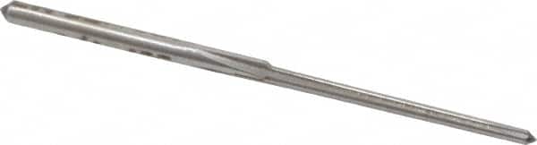 Made in USA - #7/0 Pin, 0.0666" Diam, 0.0497" Small End, 5/64" Diam Straight Shank, 13/16" Flute, Taper Pin Reamer - USA Tool & Supply