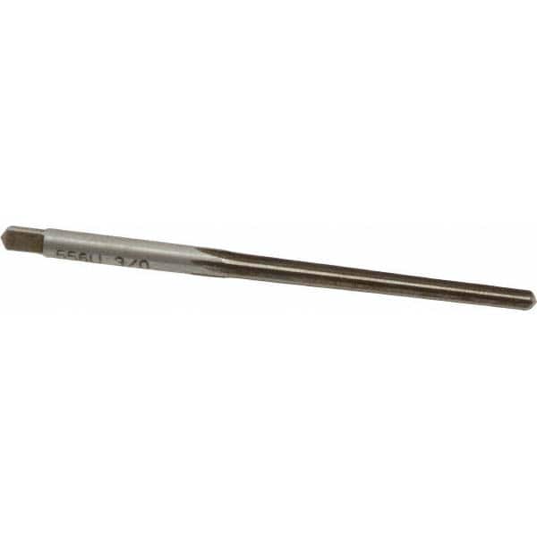 Made in USA - #3/0 Pin, 0.1302" Diam, 0.1029" Small End, 9/64" Diam Straight Shank, 1-5/16" Flute, Taper Pin Reamer - USA Tool & Supply
