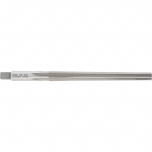 Made in USA - #6 Pin, 0.354" Diam, 0.2773" Small End, 23/64" Diam Straight Shank, 3-11/16" Flute, Taper Pin Reamer - USA Tool & Supply
