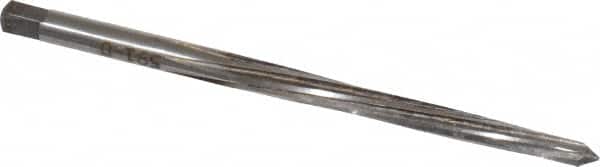 Made in USA - #0 Pin, 0.1638" Diam, 0.1287" Small End, 11/64" Diam Straight Shank, 1-11/16" Flute, Taper Pin Reamer - USA Tool & Supply