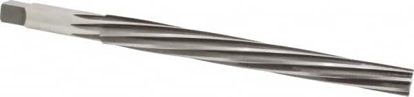 Made in USA - #10 Pin, 0.7216" Diam, 0.5799" Small End, 5/8" Diam Straight Shank, 6-13/16" Flute, Taper Pin Reamer - USA Tool & Supply