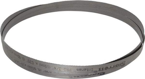 Starrett - 10 to 14 TPI, 10' Long x 3/4" Wide x 0.035" Thick, Welded Band Saw Blade - Bi-Metal, Toothed Edge, Raker Tooth Set, Contour Cutting - USA Tool & Supply