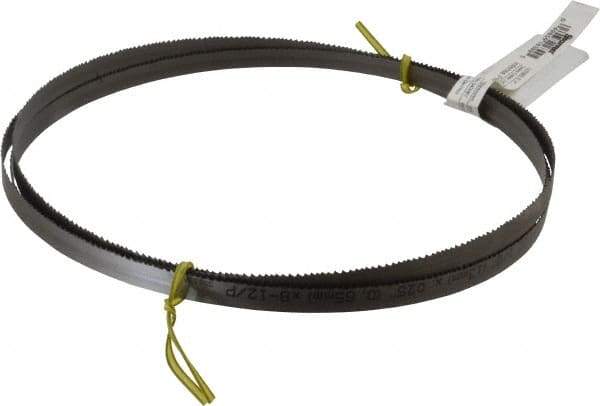 Starrett - 8 to 12 TPI, 8' 2" Long x 1/2" Wide x 0.025" Thick, Welded Band Saw Blade - Bi-Metal, Toothed Edge, Raker Tooth Set, Contour Cutting - USA Tool & Supply