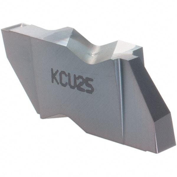 Kennametal - 3125NG RK Grade KCU25, 1/8" Cutting Width Carbide Grooving Insert - 0.15" Max Depth of Cut, Right Hand, 0.0075" Corner Radius, AlTiN Finish - USA Tool & Supply