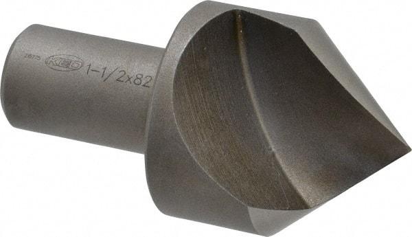 Keo - 1-1/2" Head Diam, 3/4" Shank Diam, 1 Flute 82° High Speed Steel Countersink - Bright Finish, 2-7/8" OAL, Single End, Straight Shank, Right Hand Cut - USA Tool & Supply