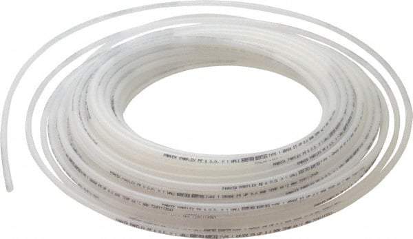 Parker - 6mm OD, 100' Long, Polyethylene Tube - Natural, -80 to 150°F - USA Tool & Supply