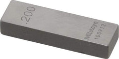 Mitutoyo - 0.2" Rectangular Steel Gage Block - Accuracy Grade 0, Includes Certificate of Inspection - USA Tool & Supply