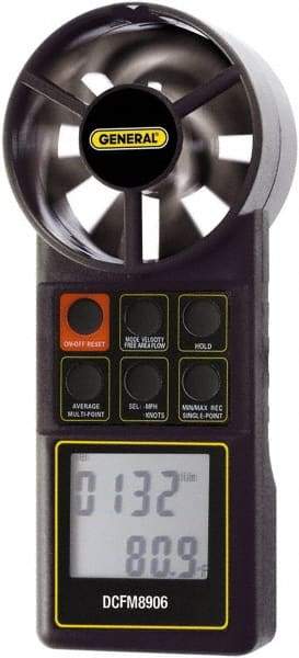 General - 0 to 3,000 Ft./Min Air Airflow Meter - 94°F Max - USA Tool & Supply