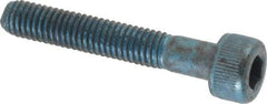 Metric Blue - M5x0.80 Metric Coarse Hex Socket Drive, Socket Cap Screw - Grade 12.9 Alloy Steel, Metric Blue Finish, Partially Threaded, 30mm Length Under Head - USA Tool & Supply