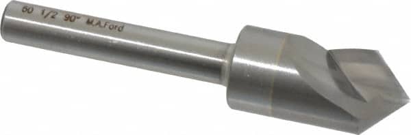 M.A. Ford - 1/2" Head Diam, 1/4" Shank Diam, 1 Flute 90° Solid Carbide Countersink - USA Tool & Supply