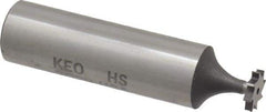 Keo - 5/16" Diam x 1/16" Face Width, High Speed Steel, 8 Teeth, Shank Connection Woodruff Keyseat Cutter - Uncoated, 2-1/16" OAL x 1/2" Shank, Straight Teeth, ANSI 202-1/2, Old Standard 206 - USA Tool & Supply