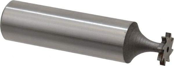Keo - 3/8" Diam x 1/16" Face Width, High Speed Steel, 8 Teeth, Shank Connection Woodruff Keyseat Cutter - Uncoated, 2-1/16" OAL x 1/2" Shank, Straight Teeth, ANSI 203, Old Standard 211 - USA Tool & Supply