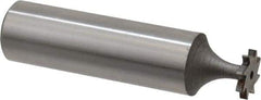 Keo - 3/8" Diam x 1/16" Face Width, High Speed Steel, 8 Teeth, Shank Connection Woodruff Keyseat Cutter - Uncoated, 2-1/16" OAL x 1/2" Shank, Straight Teeth, ANSI 203, Old Standard 211 - USA Tool & Supply