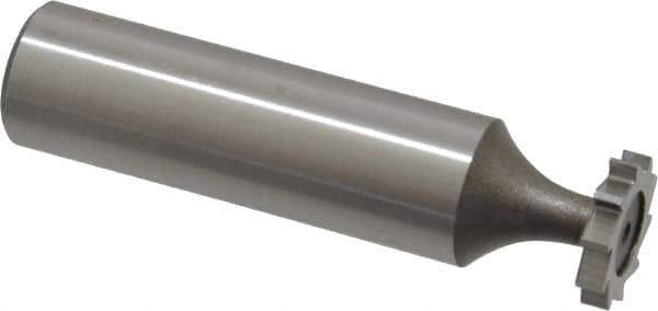 Keo - 1/2" Diam x 3/32" Face Width, High Speed Steel, 10 Teeth, Shank Connection Woodruff Keyseat Cutter - Uncoated, 2-3/32" OAL x 1/2" Shank, Straight Teeth, ANSI 304, Old Standard 2 - USA Tool & Supply