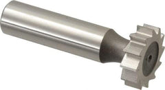 Keo - 7/8" Diam x 1/4" Face Width, High Speed Steel, 12 Teeth, Shank Connection Woodruff Keyseat Cutter - Uncoated, 2-1/4" OAL x 1/2" Shank, Straight Teeth, ANSI 807, Old Standard A - USA Tool & Supply