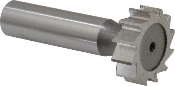 Keo - 1" Diam x 5/16" Face Width, High Speed Steel, 12 Teeth, Shank Connection Woodruff Keyseat Cutter - Uncoated, 2-5/16" OAL x 1/2" Shank, Straight Teeth, ANSI 1008, Old Standard B - USA Tool & Supply