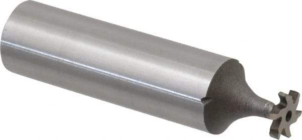 Keo - 5/16" Diam x 1/16" Face Width, High Speed Steel, 6 Teeth, Shank Connection Woodruff Keyseat Cutter - Uncoated, 2-1/16" OAL x 1/2" Shank, Staggered Teeth, ANSI 202-1/2, Old Standard 206 - USA Tool & Supply