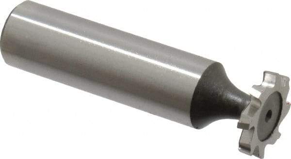 Keo - 5/8" Diam x 3/32" Face Width, High Speed Steel, 8 Teeth, Shank Connection Woodruff Keyseat Cutter - Uncoated, 2-3/32" OAL x 1/2" Shank, Staggered Teeth, ANSI 305, Old Standard 4 - USA Tool & Supply