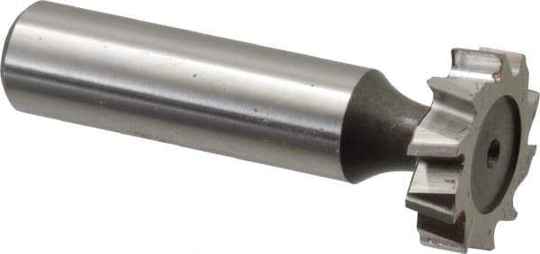 Keo - 7/8" Diam x 7/32" Face Width, High Speed Steel, 10 Teeth, Shank Connection Woodruff Keyseat Cutter - Uncoated, 2-7/32" OAL x 1/2" Shank, Staggered Teeth, ANSI 707, Old Standard 12 - USA Tool & Supply