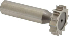 Keo - 7/8" Diam x 1/4" Face Width, High Speed Steel, 10 Teeth, Shank Connection Woodruff Keyseat Cutter - Uncoated, 2-1/4" OAL x 1/2" Shank, Staggered Teeth, ANSI 807, Old Standard A - USA Tool & Supply
