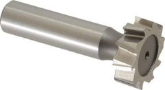 Keo - 1" Diam x 5/16" Face Width, High Speed Steel, 10 Teeth, Shank Connection Woodruff Keyseat Cutter - Uncoated, 2-5/16" OAL x 1/2" Shank, Staggered Teeth, ANSI 1008, Old Standard B - USA Tool & Supply