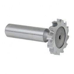 Keo - 1-1/4" Diam x 3/16" Face Width, High Speed Steel, 12 Teeth, Shank Connection Woodruff Keyseat Cutter - Uncoated, 2-3/16" OAL x 1/2" Shank, Staggered Teeth, ANSI 610, Old Standard 19 - USA Tool & Supply