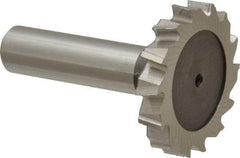 Keo - 1-1/2" Diam x 1/4" Face Width, High Speed Steel, 14 Teeth, Shank Connection Woodruff Keyseat Cutter - Uncoated, 2-1/4" OAL x 1/2" Shank, Staggered Teeth, ANSI 812, Old Standard 24 - USA Tool & Supply