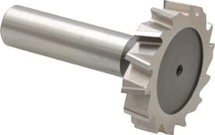 Keo - 1-1/2" Diam x 5/16" Face Width, High Speed Steel, 14 Teeth, Shank Connection Woodruff Keyseat Cutter - Uncoated, 2-5/16" OAL x 1/2" Shank, Staggered Teeth, ANSI 1012, Old Standard 25 - USA Tool & Supply