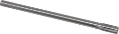 Made in USA - 7/16" Diam, 3/8" Max Diam Straight Shank, 7/8" Flute Length, Machine Expansion Reamer - Straight Flute, 7" OAL, Right Hand Cut, 6 Flutes, High Speed Steel, Bright Finish - USA Tool & Supply