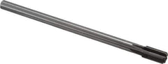 Made in USA - 15/32" Diam, 3/8" Max Diam Straight Shank, 7/8" Flute Length, Machine Expansion Reamer - Straight Flute, 7" OAL, Right Hand Cut, 6 Flutes, High Speed Steel, Bright Finish - USA Tool & Supply