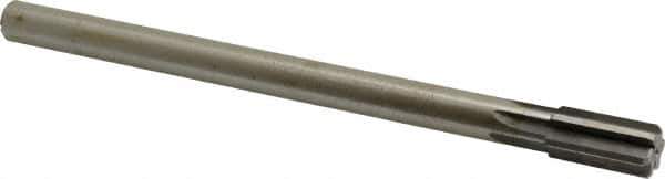 Made in USA - 21/32" Diam, 9/16" Max Diam Straight Shank, 1-1/4" Flute Length, Machine Expansion Reamer - Straight Flute, 9" OAL, Right Hand Cut, 6 Flutes, High Speed Steel, Bright Finish - USA Tool & Supply
