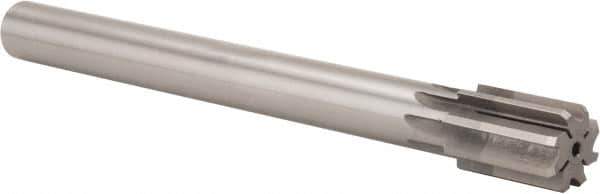 Made in USA - 1-1/4" Diam, 1" Max Diam Straight Shank, 1-7/8" Flute Length, Machine Expansion Reamer - Straight Flute, 11-1/2" OAL, Right Hand Cut, 8 Flutes, High Speed Steel, Bright Finish - USA Tool & Supply