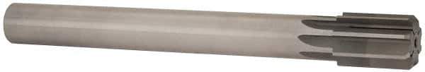 Made in USA - 1-1/2" Diam, 1-1/4" Max Diam Straight Shank, 2-1/8" Flute Length, Machine Expansion Reamer - Straight Flute, 12-1/2" OAL, Right Hand Cut, 8 Flutes, High Speed Steel, Bright Finish - USA Tool & Supply