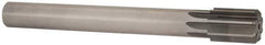 Made in USA - 1-1/2" Diam, 1-1/4" Max Diam Straight Shank, 2-1/8" Flute Length, Machine Expansion Reamer - Straight Flute, 12-1/2" OAL, Right Hand Cut, 8 Flutes, High Speed Steel, Bright Finish - USA Tool & Supply