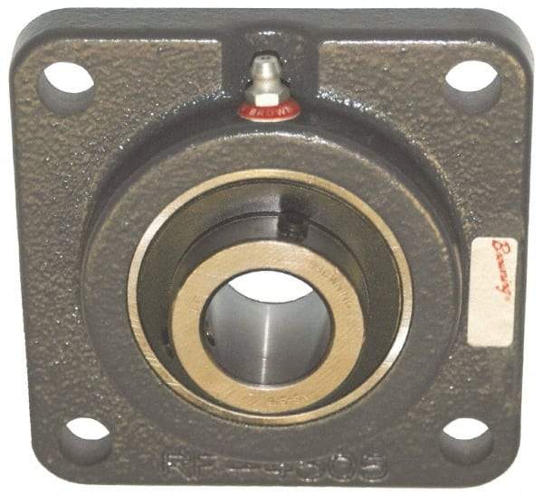 Browning - 1" ID, 3-3/4" OAL x 3-3/4" OAH 4-Bolt Flange Air Handling - 1,651 Lb Static Cap, 2,801 Lb Dyn Cap, 2-3/4" Btw Mnt Hole Ctrs, Cast Iron - USA Tool & Supply