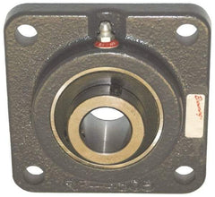 Browning - 1-1/4" ID, 4-5/8" OAL x 4-5/8" OAH 4-Bolt Flange Air Handling - 3,493 Lb Static Cap, 5,782 Lb Dyn Cap, 3-5/8" Btw Mnt Hole Ctrs, Cast Iron - USA Tool & Supply