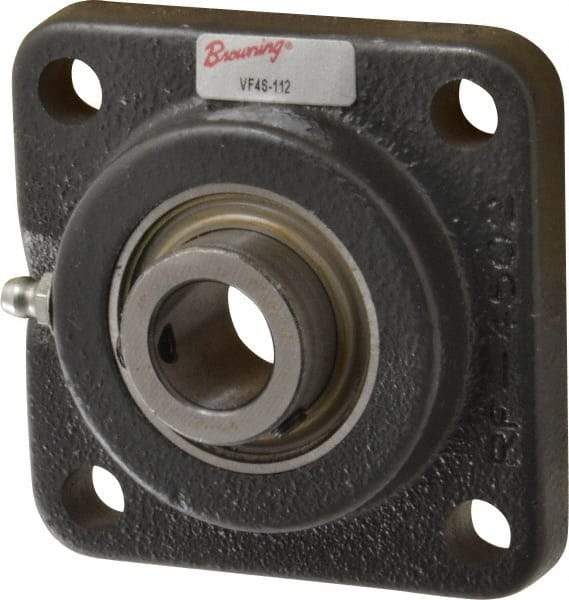 Browning - 3/4" ID, 3-3/8" OAL x 3-3/8" OAH 4-Bolt Flange - 1,444 Lb Static Cap, 2,611 Lb Dyn Cap, 2-1/2" Btw Mnt Hole Ctrs, Cast Iron - USA Tool & Supply