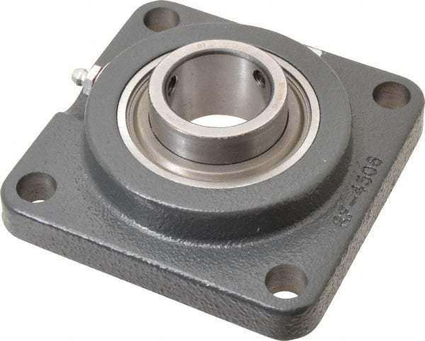 Browning - 1-3/8" ID, 4-5/8" OAL x 4-5/8" OAH 4-Bolt Flange - 3,493 Lb Static Cap, 5,782 Lb Dyn Cap, 3-5/8" Btw Mnt Hole Ctrs, Cast Iron - USA Tool & Supply