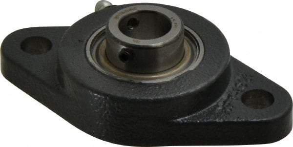 Browning - 5/8" ID, 3-7/8" OAL x 2-1/8" OAH 2-Bolt Flange - 1,444 Lb Static Cap, 2,611 Lb Dyn Cap, 3" Btw Mnt Hole Ctrs, Cast Iron - USA Tool & Supply