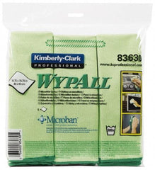 WypAll - Reusable Microfiber Wipes - Packet, 15-3/4" x 15-3/4" Sheet Size, Green - USA Tool & Supply