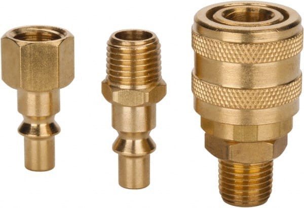 Value Collection - 3 Piece 1/4" Body 1/4 NPT 145 psi ARO Pneumatic Coupling Plug Set - USA Tool & Supply